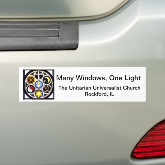 Bumpersticker van de Unitaire Universalistische Ke (Op auto)