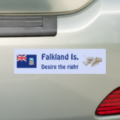 Bumpersticker van de vlag en de kaart van de Falkl (Op auto)