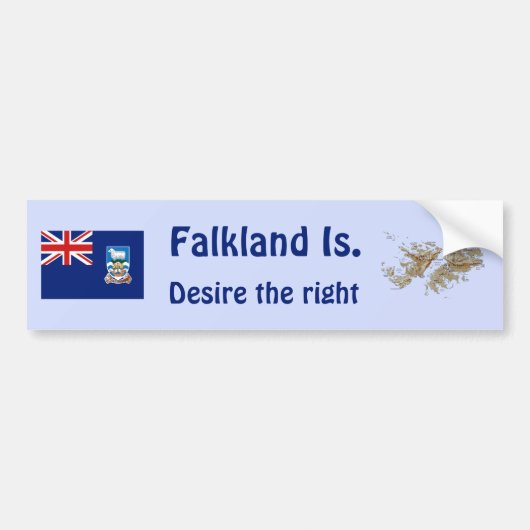 Bumpersticker van de vlag en de kaart van de Falkl (Voorkant)