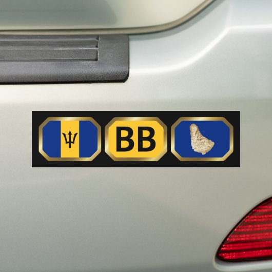 Bumpersticker van de vlag van Barbados (Op auto)