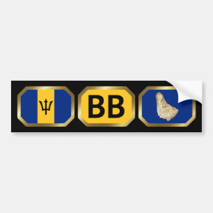 Bumpersticker van de vlag van Barbados