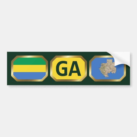 Bumpersticker van de vlag van Gabon (Voorkant)
