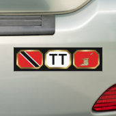 Bumpersticker van de vlag van Trinidad en Tobago (Op auto)