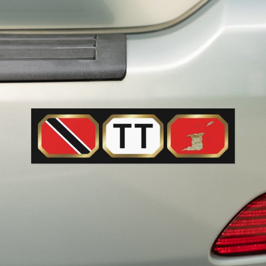 Bumpersticker van de vlag van Trinidad en Tobago (Op auto)