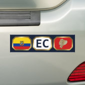 Bumpersticker van de vlaggenkaartcode van Ecuador (Op auto)