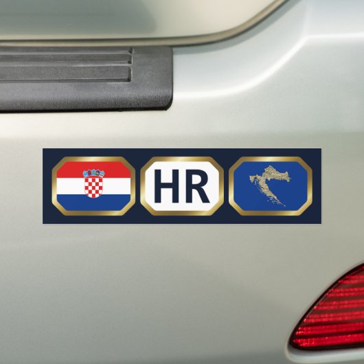Bumpersticker van de vlaggenplattegrond van Kroati (Op auto)