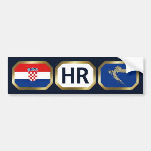 Bumpersticker van de vlaggenplattegrond van Kroati