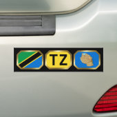Bumpersticker van de vlaggenplattegrond van Tanzan (Op auto)