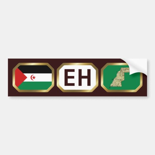 Bumpersticker van de westerne Sahara-vlagplattegro (Voorkant)