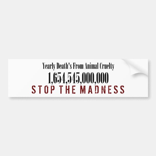 Bumpersticker van dierenmisdaadstatistieken (Voorkant)
