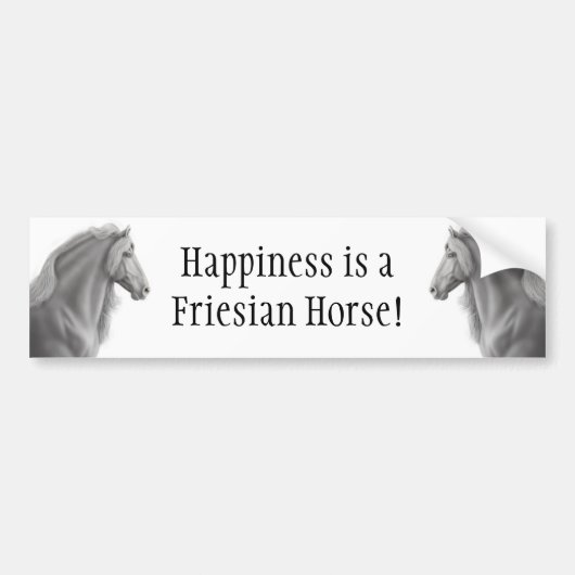 Bumpersticker van Friesian Horse (Voorkant)