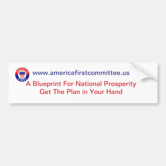 Bumpersticker van het America First Committee (Voorkant)