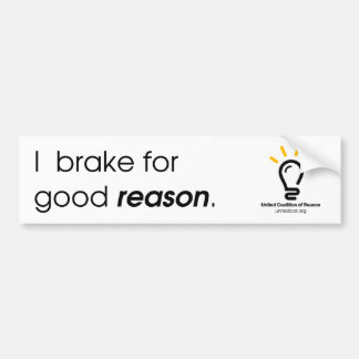 Bumpersticker van het CvdR "I Brake for Good Reaso