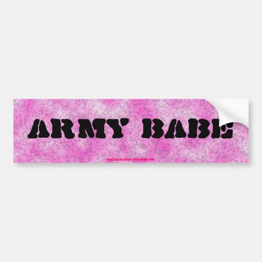Bumpersticker van het leger Babe-Pink Camouflage (Voorkant)
