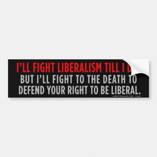 Bumpersticker van het liberalisme bestrijden (Voorkant)