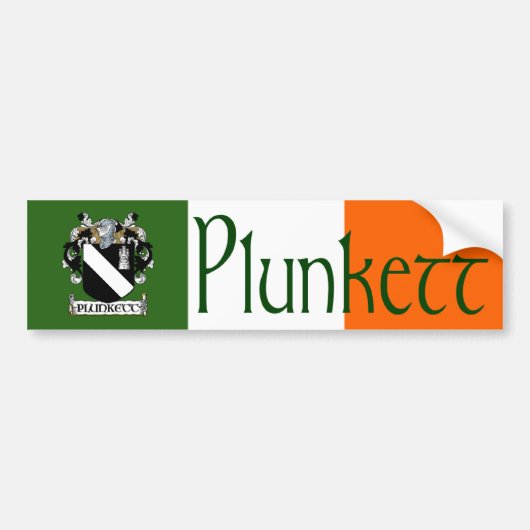 Bumpersticker van het wapen van Plunkett (Voorkant)