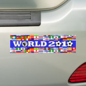 Bumpersticker van het wereldkampioenschap vlaggen (Op auto)