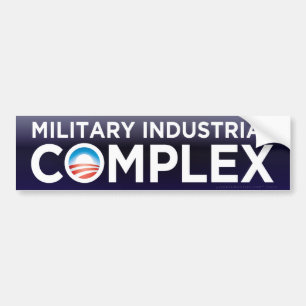 Bumpersticker van militair industriecomplex Obama