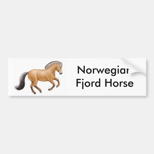 Bumpersticker van Noorse Fjord-paarden (Voorkant)