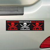 Bumpersticker van olievelden, schedel, zwaarden, f (Op auto)