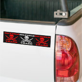 Bumpersticker van olievelden, schedel, zwaarden, f (Op Truck)