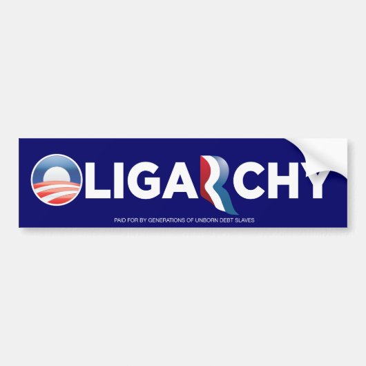 Bumpersticker van Oligarchy 2012 (Voorkant)