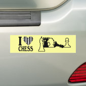 Bumpersticker van schaakstukken (Op auto)