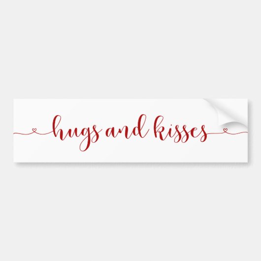 Bumpersticker van Valentijnsdag van Hugs en Kisses (Voorkant)