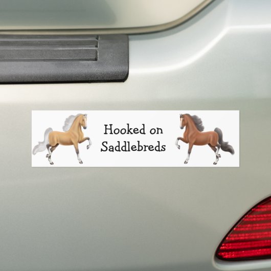Bumpersticker van zadelpaarden (Op auto)