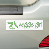 Bumpersticker Veggie Girl (Op auto)
