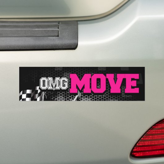 Bumpersticker verplaatsen (roze) (Op auto)
