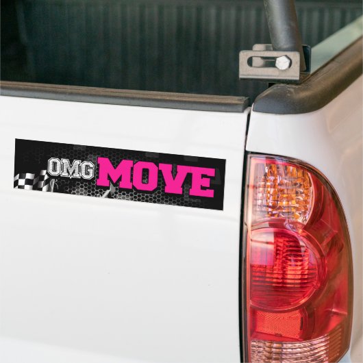 Bumpersticker verplaatsen (roze) (Op Truck)