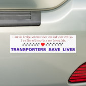 Bumpersticker vervoer (Op auto)