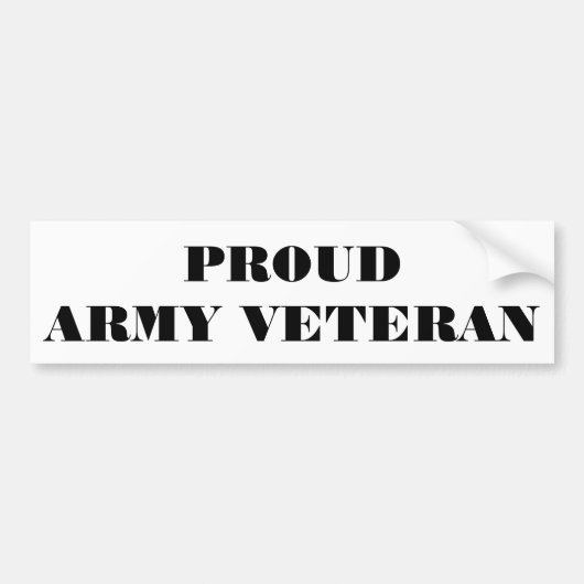 Bumpersticker Veteran van het leger van de proud (Voorkant)
