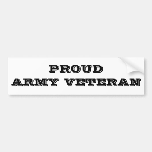 Bumpersticker Veteran van het leger van de proud (Voorkant)
