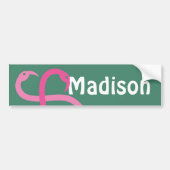 Bumpersticker Visual Fun Madison Roze Flamingos (Voorkant)