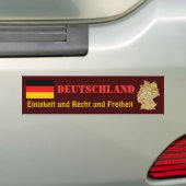 Bumpersticker vlag Duitsland + kaart (Op auto)