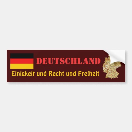 Bumpersticker vlag Duitsland + kaart (Voorkant)