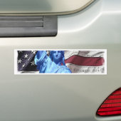 Bumpersticker Vlag & Vrijheidsbeeld (Op auto)