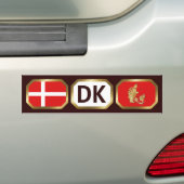 Bumpersticker vlaggenkaartcode Denemarken (Op auto)