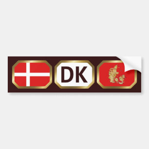 Bumpersticker vlaggenkaartcode Denemarken