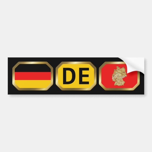 Bumpersticker vlaggenkaartcode Duitsland (Voorkant)