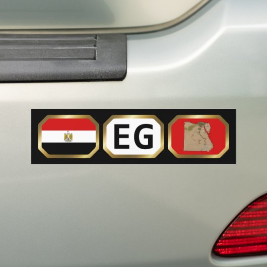 Bumpersticker vlaggenkaartcode Egypte (Op auto)