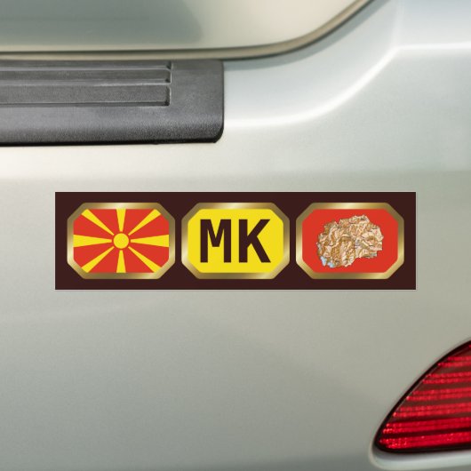 Bumpersticker vlaggenkaartcode Noord-Macedonië (Op auto)