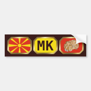 Bumpersticker vlaggenkaartcode Noord-Macedonië
