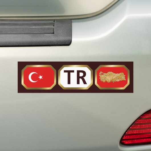 Bumpersticker vlaggenkaartcode Turkije (Op auto)