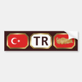 Bumpersticker vlaggenkaartcode Turkije (Voorkant)