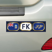 Bumpersticker vlaggenplattegrond Falklandeilanden (Op auto)