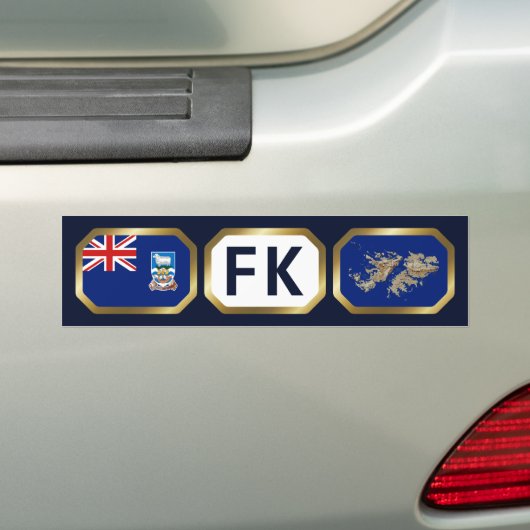 Bumpersticker vlaggenplattegrond Falklandeilanden (Op auto)