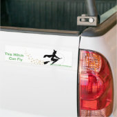 Bumpersticker vliegende heks (Op Truck)